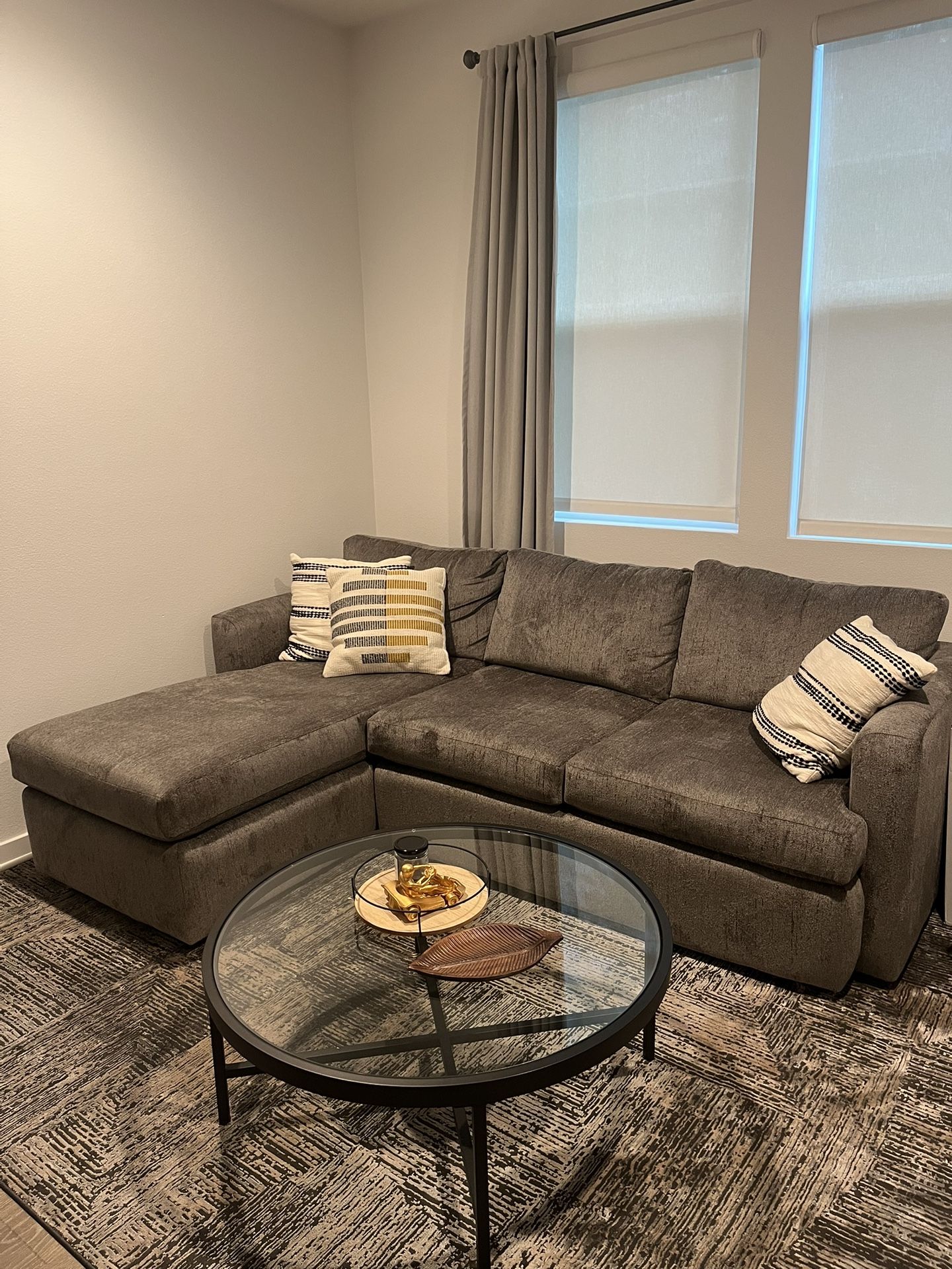 Basil Grey L shape couch (Practically brand new)