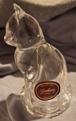 Fine Crystal Cat Salt and Pepper Shaker Set C995 Gorham Germany