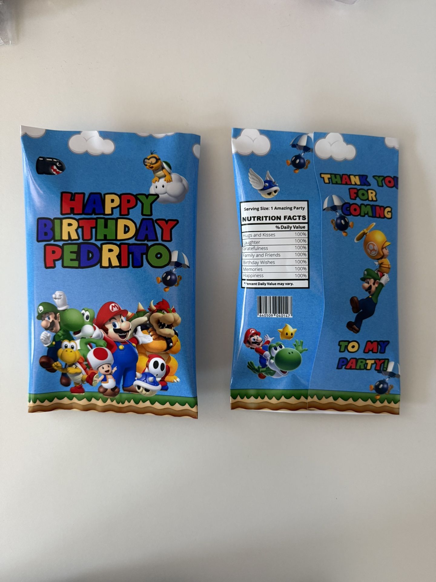 Mario Party Chip Bags