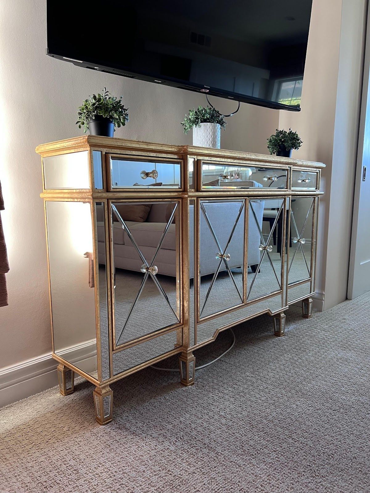 Beautiful Antique Cabinet With Mirrors