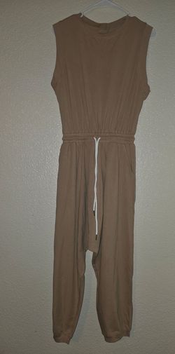 Cap Sleeve Open Back Drawstring Jogger Jumpsuit