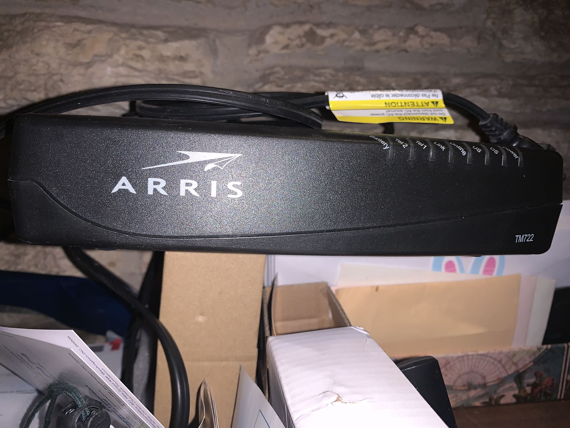 Arris telephony Modem and Linksys Wireless Router