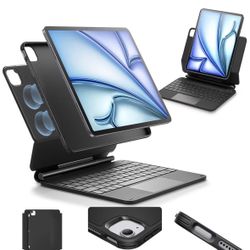 ESR iPad Air 11 Inch Case with Keyboard (M3/M2, 2025/2024) & iPad Pro 11/Air 5th/4th Gen Keyboard, Easy-Set Magnetic Stand, Portrait/Raised Modes, wit