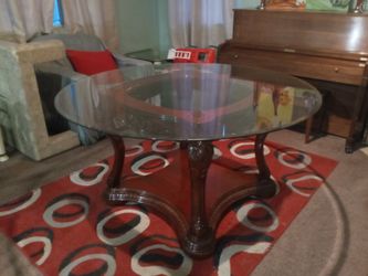 Glass And Wood Dining Table 60x60 30 Tall