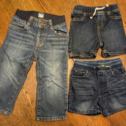 Toddler Long Jeans & Two Pairs Of Jean Shorts - $12