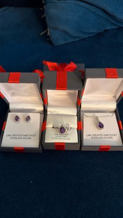 Sterling Silver Amethyst jewelry set
