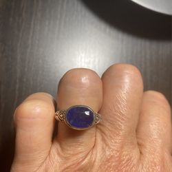 Solid Sterling Silver Natural Blue Sapphire Ring