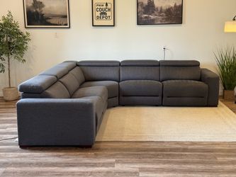 Macy’s Nevio gray electric recliner sectional couch delivery available