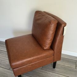 Gelbin Faux Leather Slipper Chair with Wood Legs - Project 62™