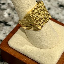 NEW 14ktgp Gold Nugget Ring 