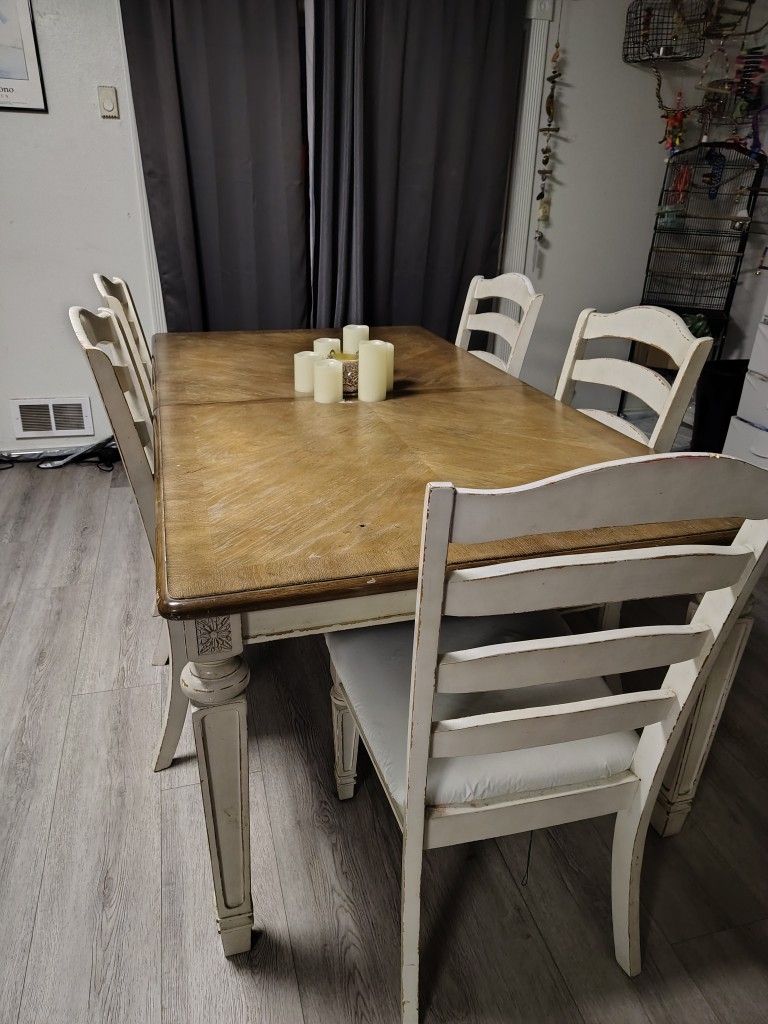 Dining Table Set With 6 chairs Farmhouse Style