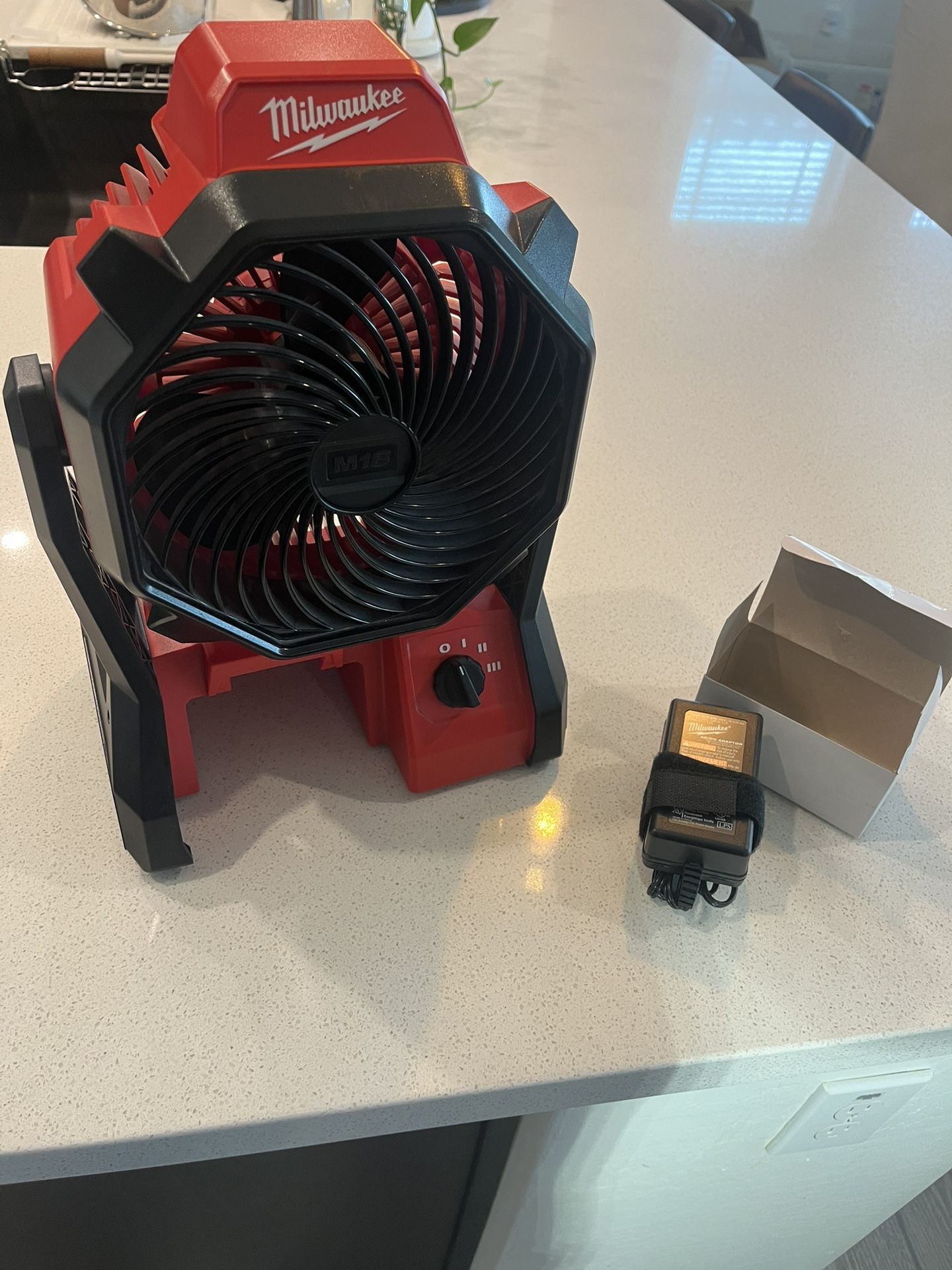 Excellent Condition Milwaukee Jobsite Fan 18V With AC Adapter