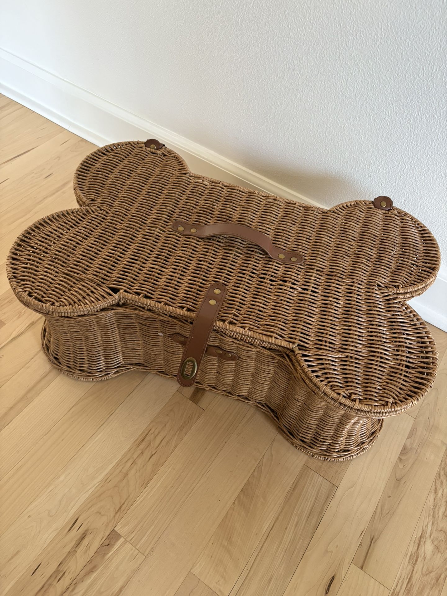Dog Bone Wicker Toy Basket