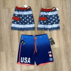 Hurley USA Olympic Stretch Performance Boardshorts / Nike / Rip Curl / Phantom / Olympics - Brand New!