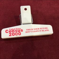 Vintage United States Census 2000 White Plastic Clip Memorabilia - 4”