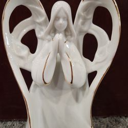 8" Porcelain Angel Tealight Candle Holder