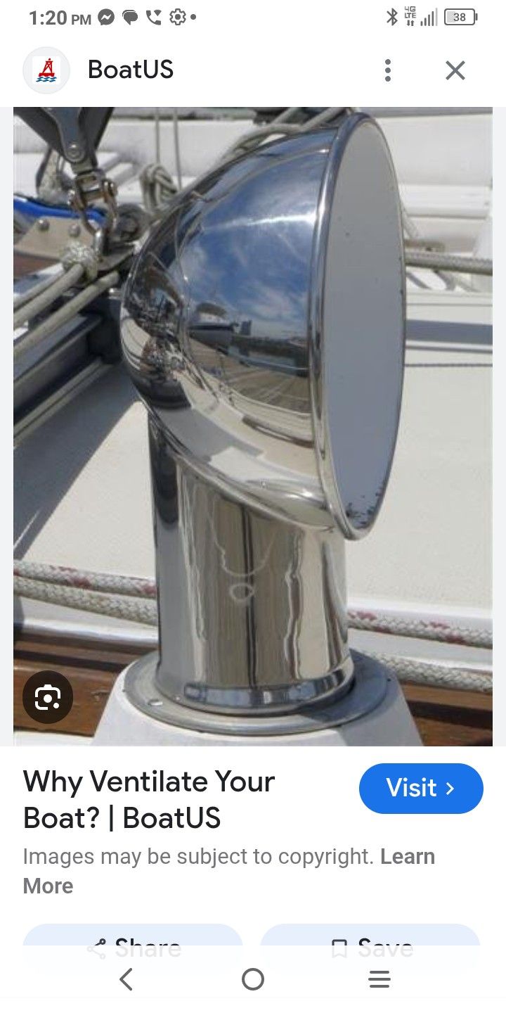 ABI 4in Deck Hole Cowl Air Intake For Sail Or Motor Boat