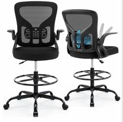 Brand new in the box- Drafting Chair for Standing Desk, Tall Office Chair with 22"-30" Seat Height &7" Lift Footrest Ring, Ergonomic Executive Mesh Co