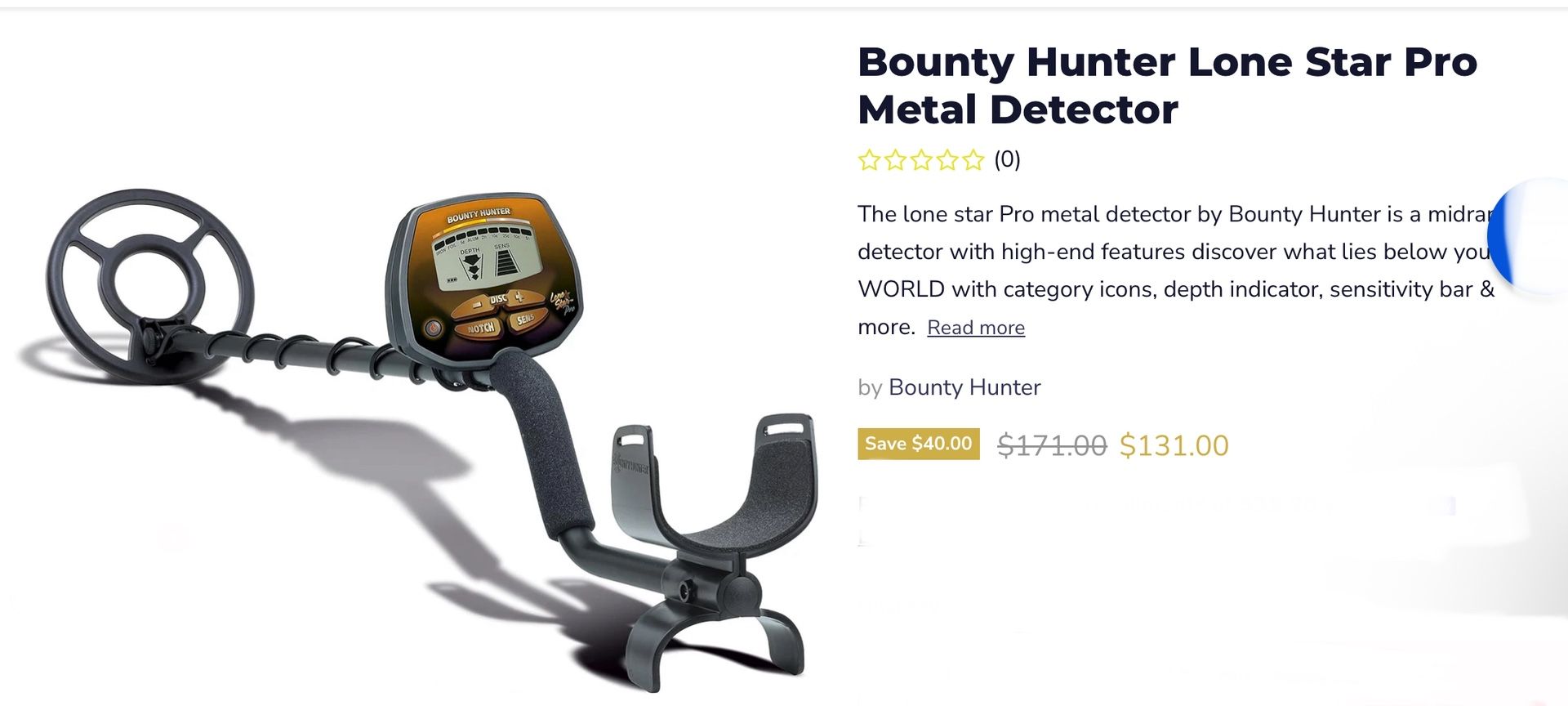 Bounty Hunter Lone Star Metal Detector