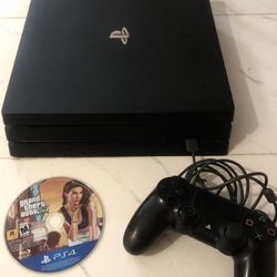 PS4 Pro 4K 1TB Console CUH-711B5 w/DualShock 4 wireless controller,with ALL cords & 1 GTA 5 Game