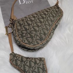 Green Dior Trotter Mini Saddle Bag with Baby Saddle D Charm