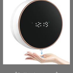 Automatic Soap Dispenser Liquid Bathroom: Wall Mount Rechargeable Touchless Adjustable Auto Smart Electric Plastic White Soap Dispenser With Clock - K