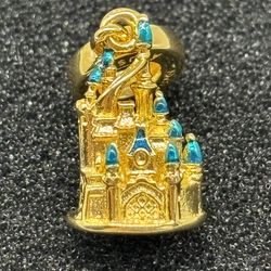 PANDORA Disneyland Paris Sleeping Beauty Castle charm Gold Dangle