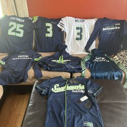 Huge Lot Of Seahawks Jerseys,long Sleeve Shirts,sweatshirts, Baseball Jersey New With Tags 