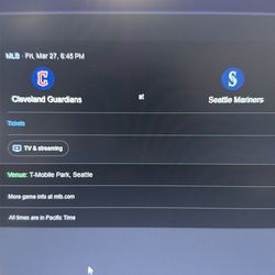 Mariner vs Guardians march 27th