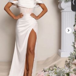 DOWN THE AISLE SATIN MAXI DRESS