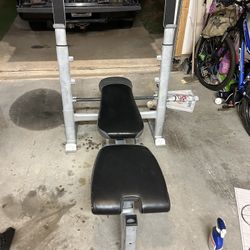 Weight Bench W/ Leg Extension & Preacher Curl Attachments Flat Bench 2 Incline Levels