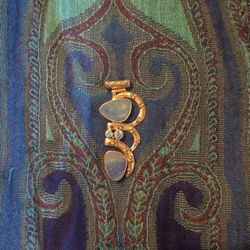 sterling silver pendant blue agate aquamarine