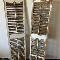 Pair Of Antique Victorian Louvered Shutters