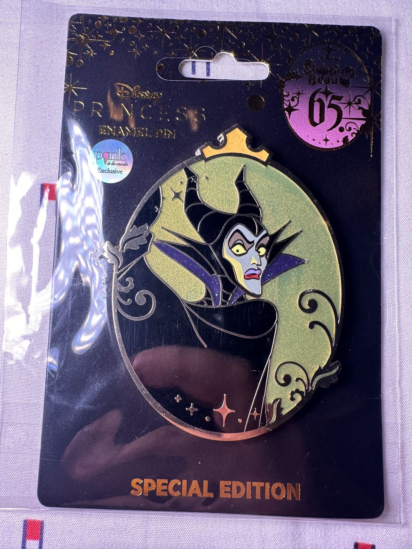 Maleficent Pink a La Mode Sleeping Beauty 65th Anniversary Pin LE 300