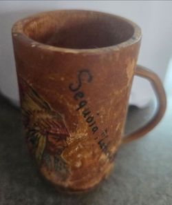 Antique Adirondack Wood Souvenir Mug