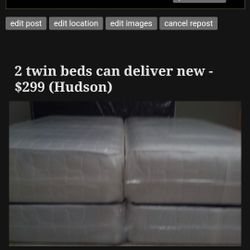 2 twin beds new can deliver