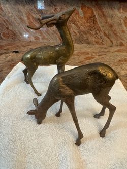 Brass Deer Statues