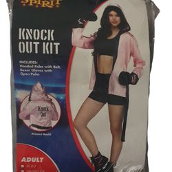 Sexy Boxer Woman's Halloween Costume (Size M/L) *Hooded Robe With Belt *Bover Gloves  (New)