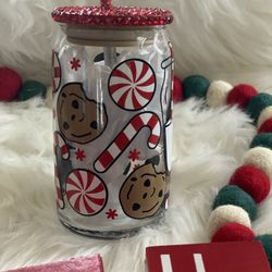 Glass Cookies And Milk Cup