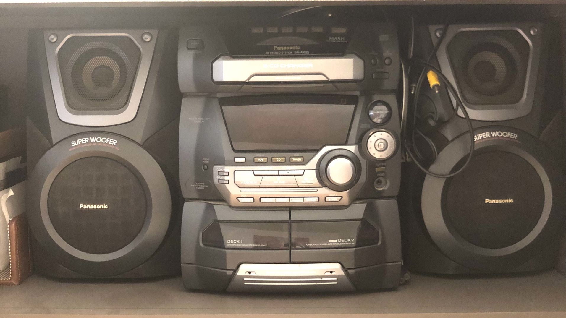 Panasonic CD stereo System SA-AK25 5 CD Changer And 2 Cassette