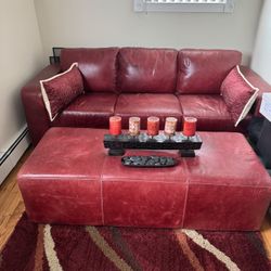Jennifer Convertible Queen Sofa Bed (bed never Used) with Matching Ottoman Excellent Condition Sofa Used For Decorative Purposes 
