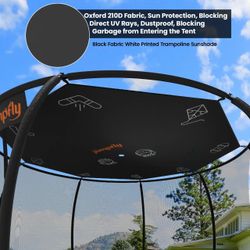 NEW Trampoline Shade Cover -14FT 8 Poles Recreational Trampoline Tent Cover - Fits Round Trampoline