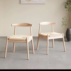 New in Box Soohow Dining Chairs Set of 2, Mid Century Modern Kitchen & Dining Room Chairs , Woven Rope Dining Table Chairs ,