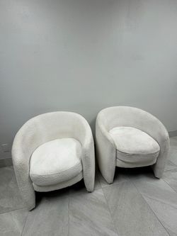 2 set of white accent chair