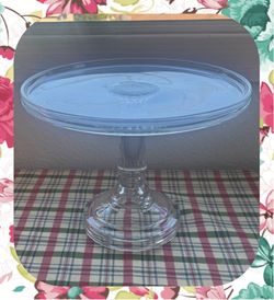 Vintage Glass 7.5” tall Pedestal cake stand