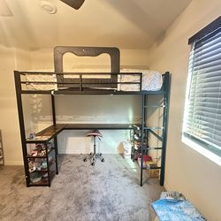 Twin loft bed frame