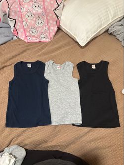 Ribbed cotton-blend tank tops in a set of three - 2/3T