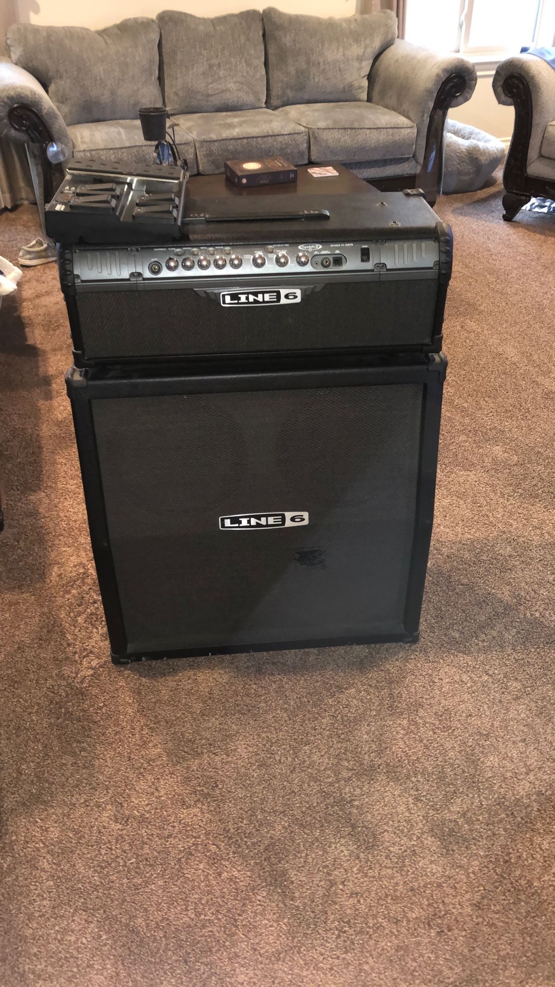 Line 6 Spider 3 HD75 Head and Line 6 Angle Speaker Cabinet