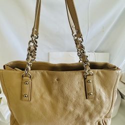 Kate Spade Beige Tote, Leather, Expandable