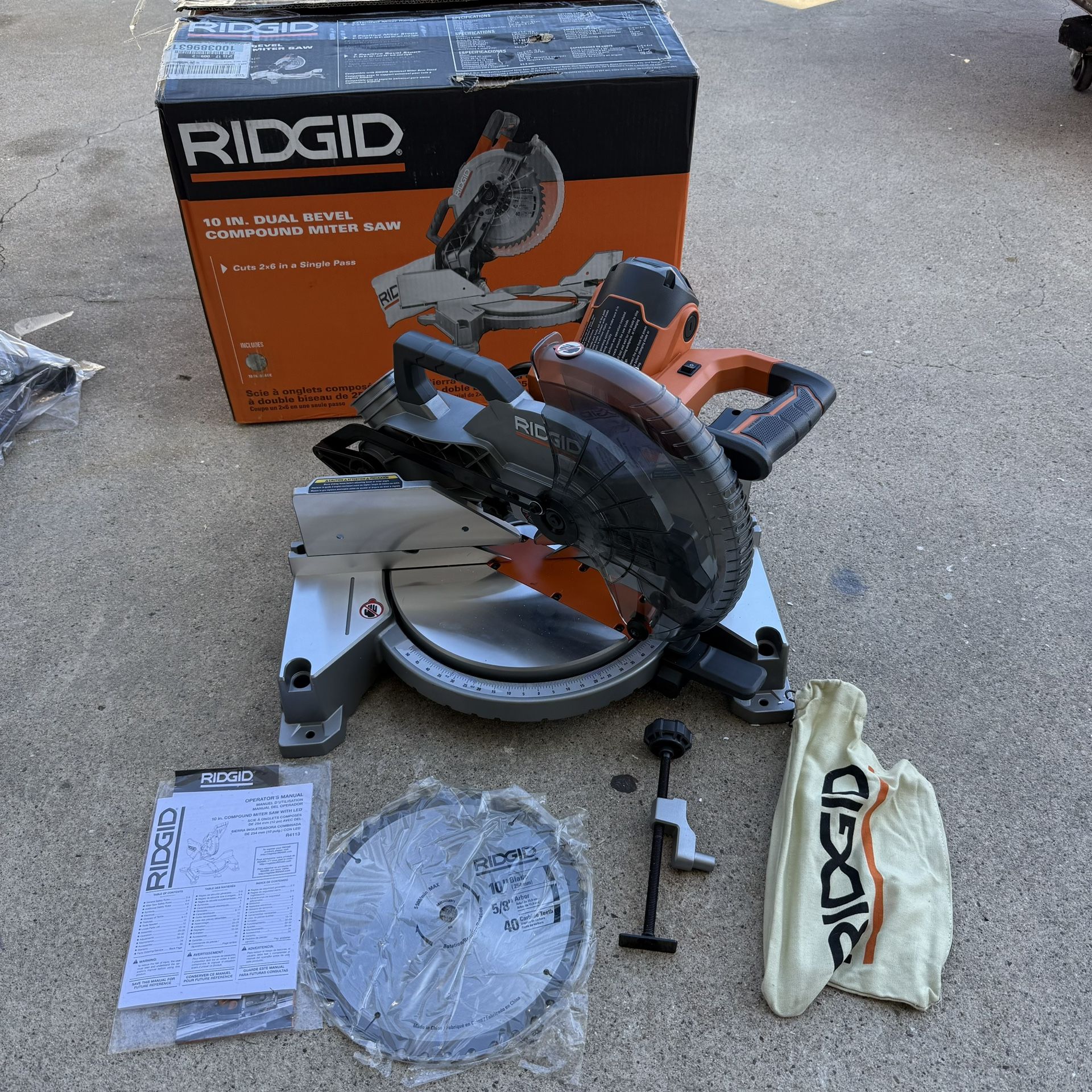 RIGID 15 Amp 10 in. Corded Dual Bevel Miter Saw with LED Cut Line Indicator